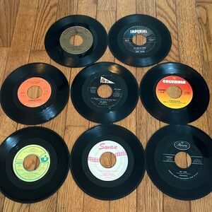 Lot of 8- Rock 45 Vinyl Records Little River Viscounts Chicago Croce Bear Darren